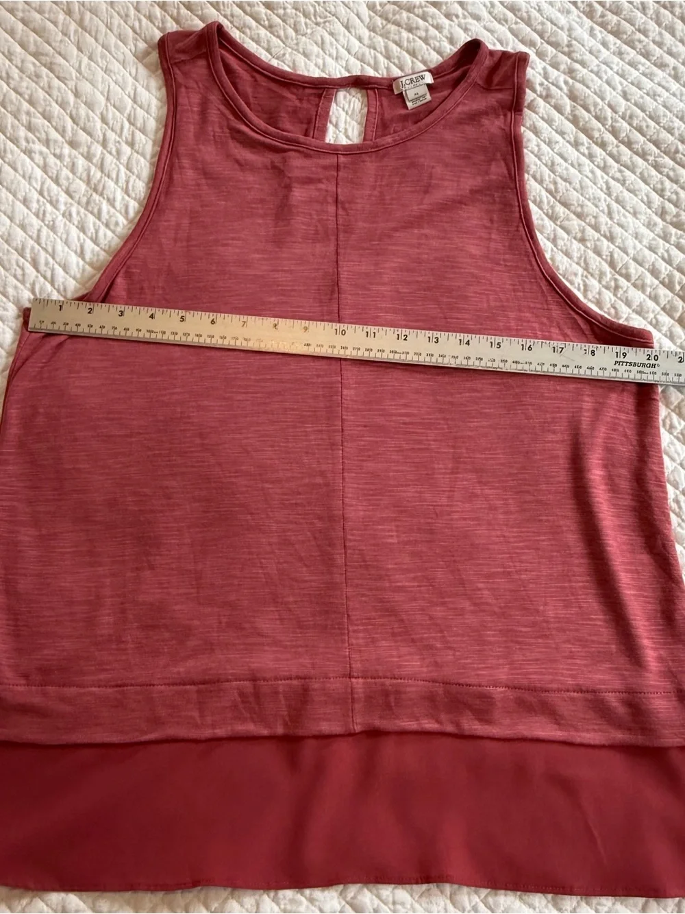 J. Crew Dusty Rose Layered Hem Tank